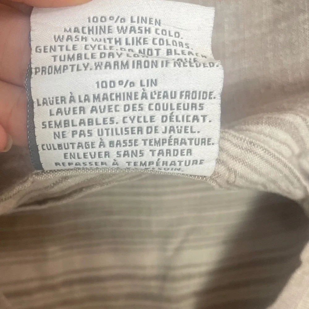 Restoration Hardware 100% Linen Striped King Pillow Sham Neutral Brown Tan